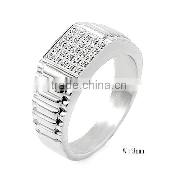 SRR6002 Fancy Items Watch Shape Ring Mens Fancy Ring Custom Stainless Steel Jewelry Ring