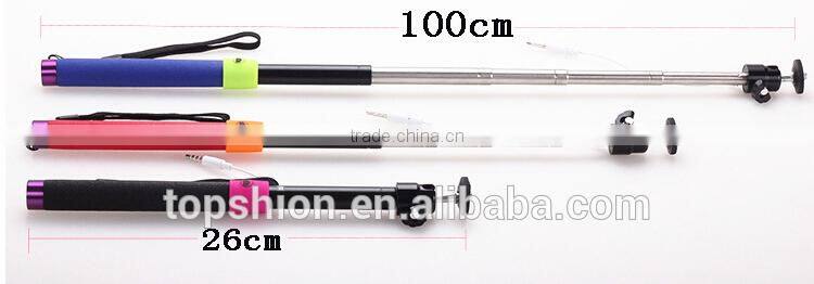 brand new lightweight monopod, wired 3.5mm audio cable handheld monopad, wholesale