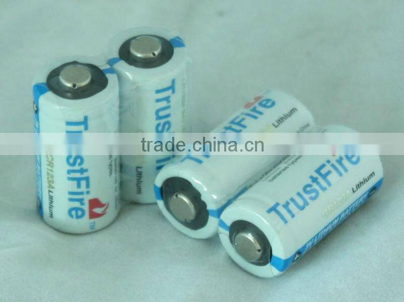 Lowest price!! TrustFire original factory CR123A 3.0v 1400mah non-rechargeable lithium battery for daily use