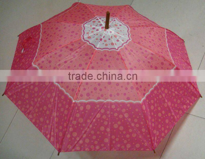 auto open straight dot printed cheap promotional umbrella