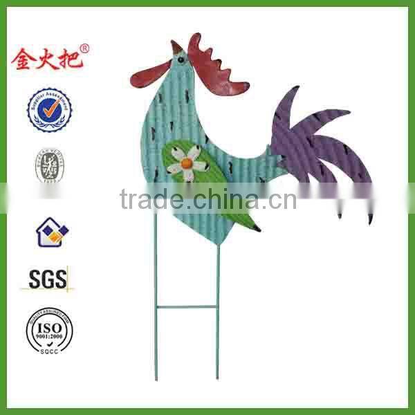 JHB Chicken shape metal decorative garden stakes for sale