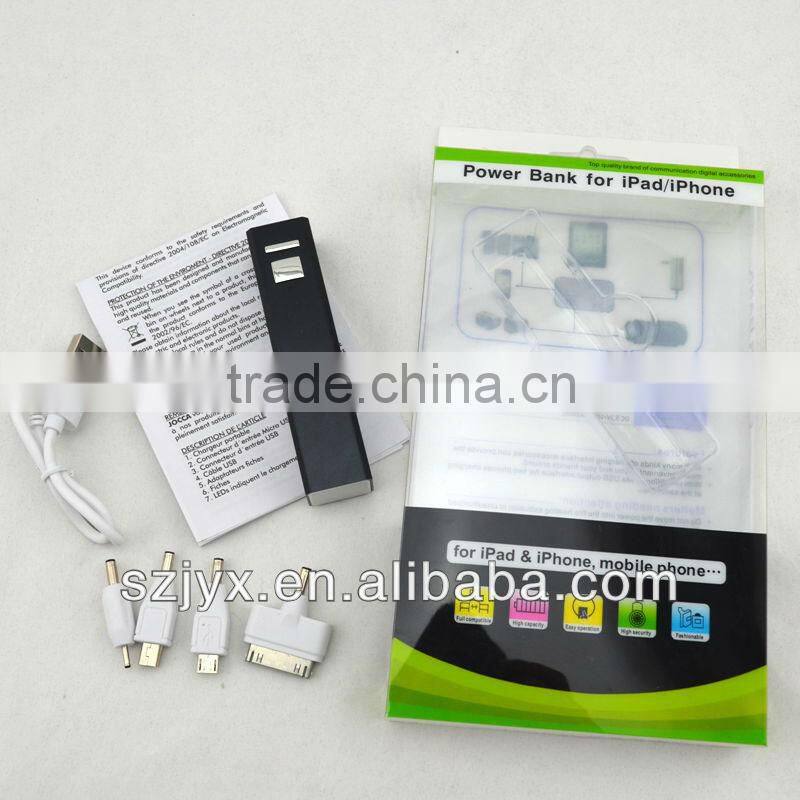 Christmas gifts mini 2200mah external battery pack charger rechargeable back up battery pack mobile phone charger