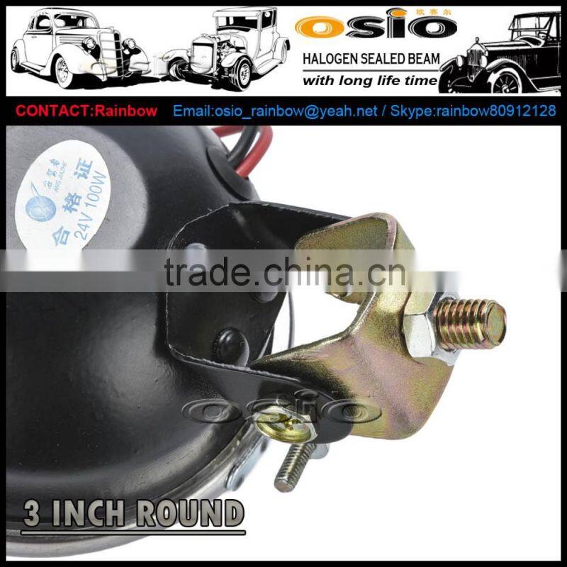 3 inch Round H3 Fog Light Auto Halogen Sealed Beam Headlight 12V 24V