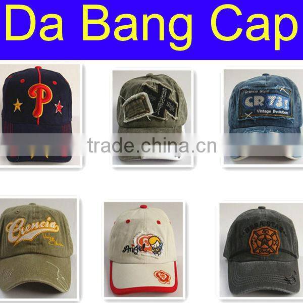 Customize fashional washed/brushed 6 panel 3d embroidery baseball cap