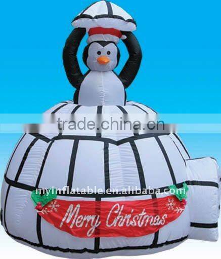 Inflatable Christmas decoration penguin with tie
