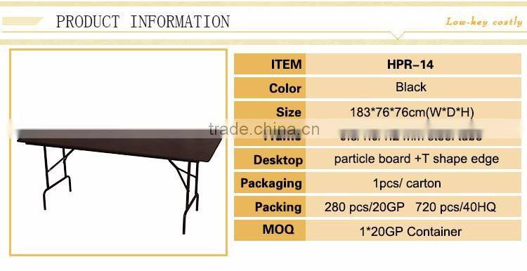 Rectangular narrow folding table with top quality