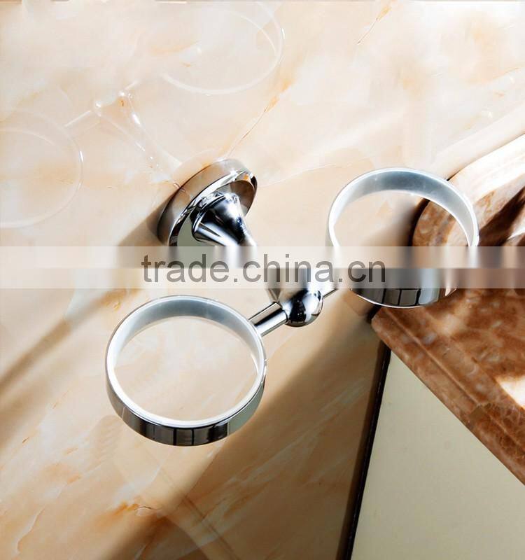 2016 bathroom accessory with brass fancy holtel use double cup tumbler holder.