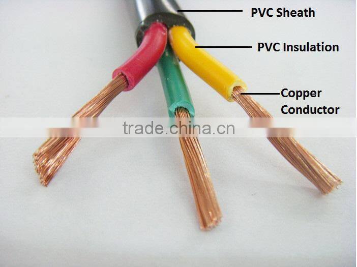 copper conductor 3 core 1.5mm2 flexible cable