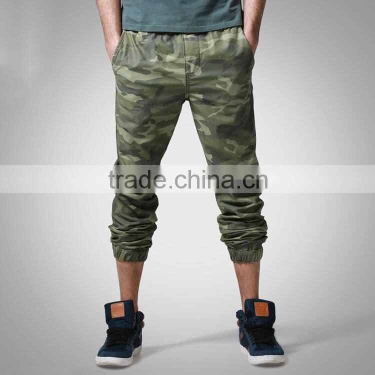 Men Wholesale Fashion Custom Cotton Drop Crotch Camo Jogger Pants