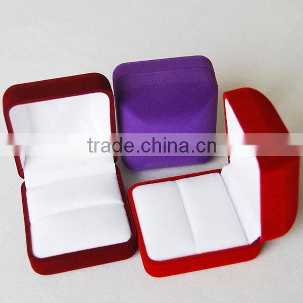 2016 hot sale flocked jewelry boxes ring box velvet ring box packaging