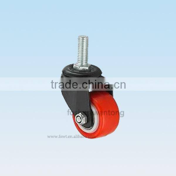 2.5 Inch Table Leg Caster Threaded Stem Green Pu Furniture Caster