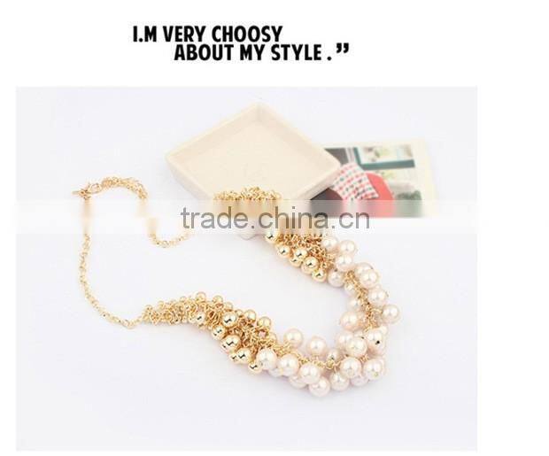 Black Grey Pearl Choker Collar Vintage Pendant Statement Necklace Women Necklaces & Pendants Fashion Necklaces for Women 2014