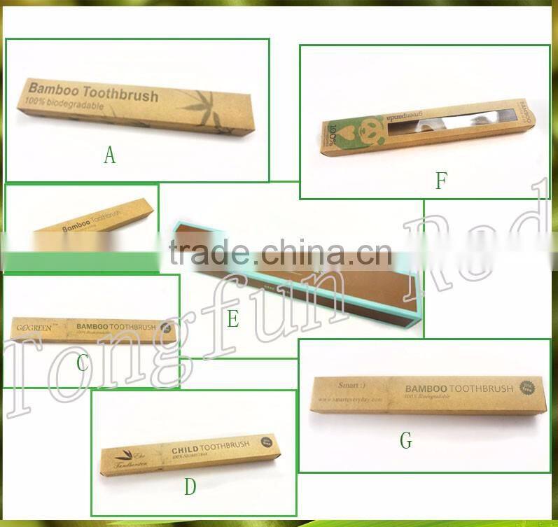 customize logo pacakge healthy and natural bamboo toothbrush wholesale