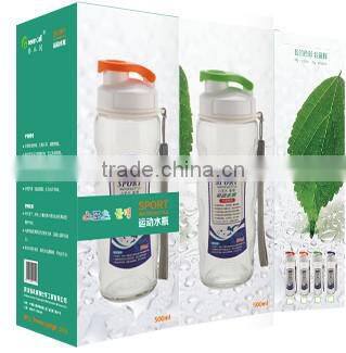 wholesale clear borosilicate glass shaker bottle 500ml