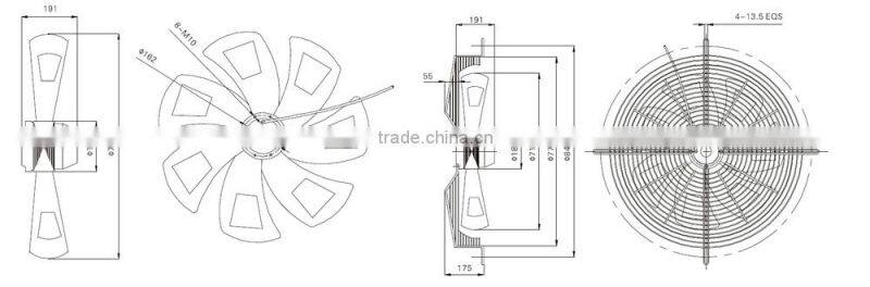 UL approved 710 mm woods fan motor