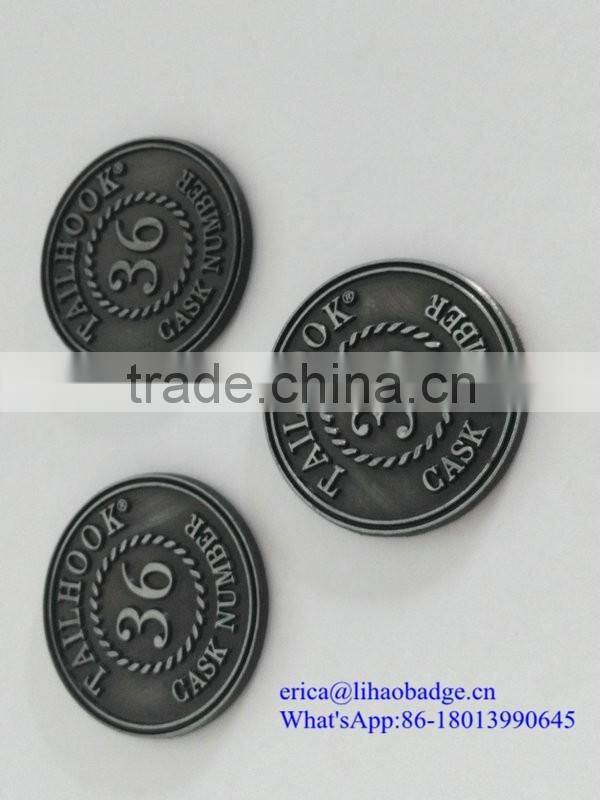 Wholesale cheap custom zinc alloy label wine bottle label logo label metal