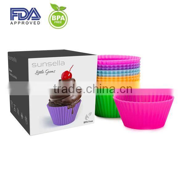 Reusable Silicone Muffin Cups , DIY silicone cake mold , BPA free food safe Silicone Baking cup