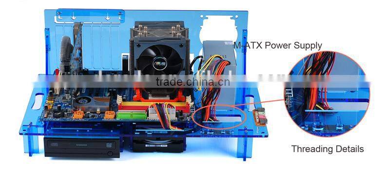 PC-D666X Hot Sale Blue Acrylic Computer Case Fabrication