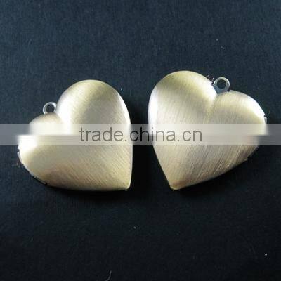 29mm vintage style antique bronze brass plain blank heart photo locket pendant charm DIY supplies 1131017