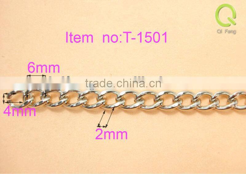 metal accessories for handbags metal drag chain for suitcase T-1501-10*8*2mm