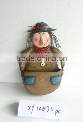 wrought Iron witch harvest pumpkin Halloween painted craft wholesale