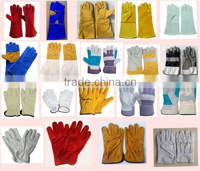 Green cow split leather and for hand safety gloves with ce certification
