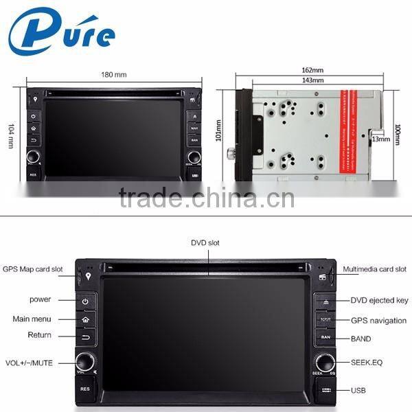 Universal Android4.4.4 OS 6.2 " 2 din car multimedia player with gps navigation system car dvd player