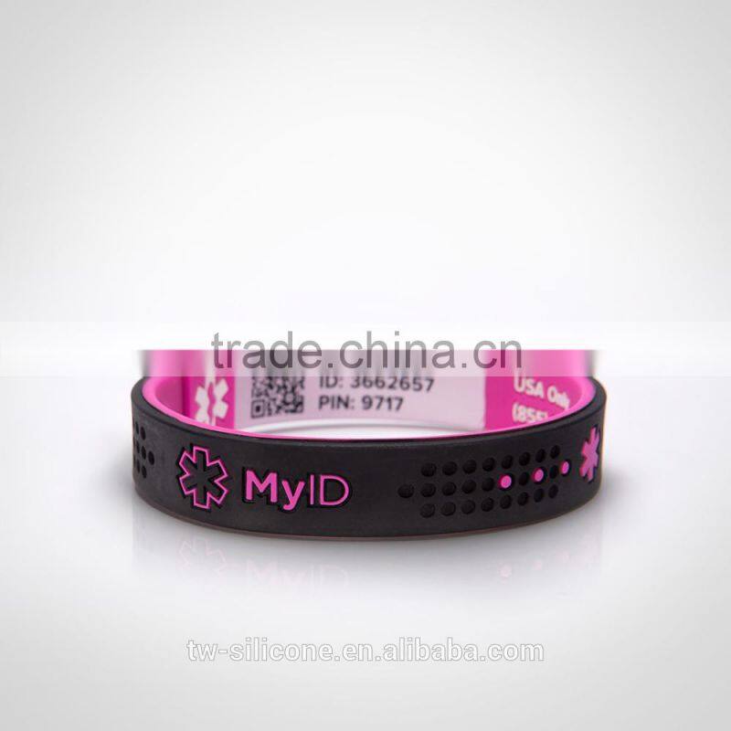 Top quality silicone bracelet and id wristbands for runners