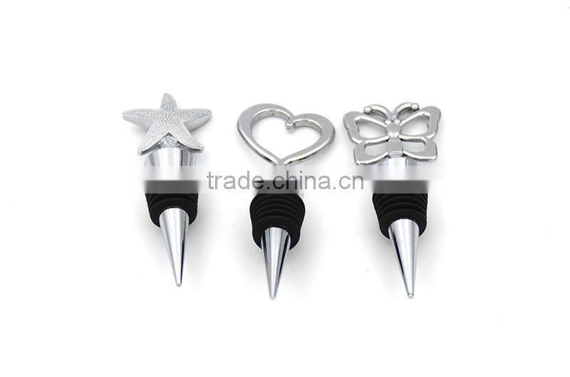 Butterfly design zinc alloy safe bottle stopper, wine stopper for gifts