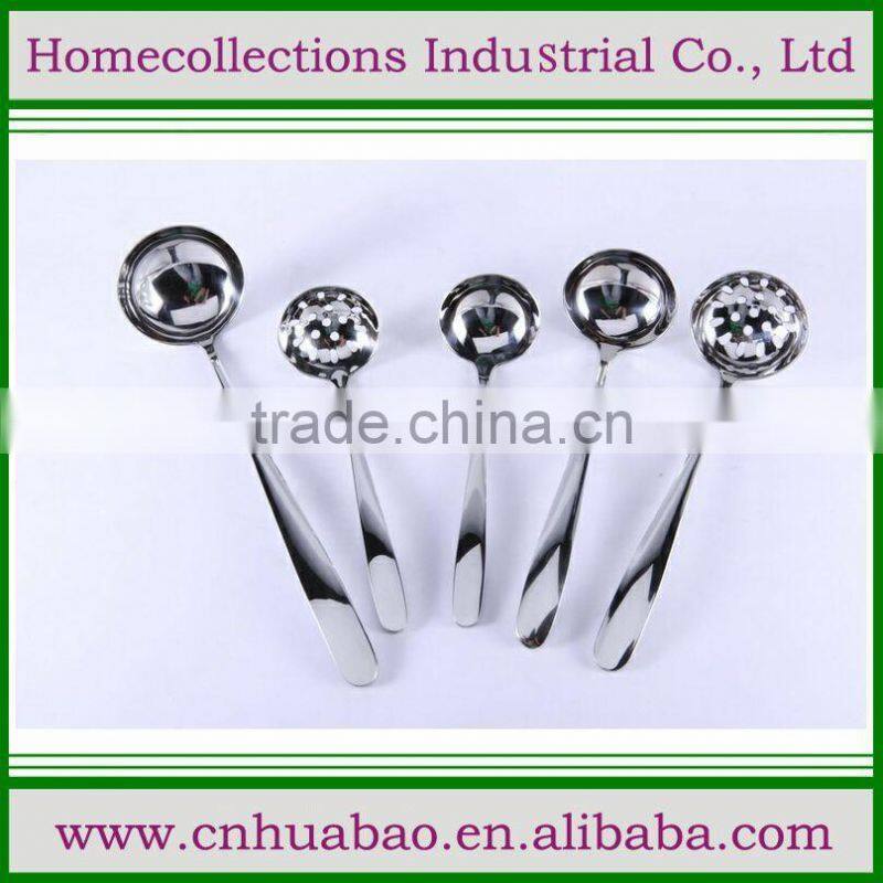 high quality mirror finishing ladle, inox silver color kitchenware tool