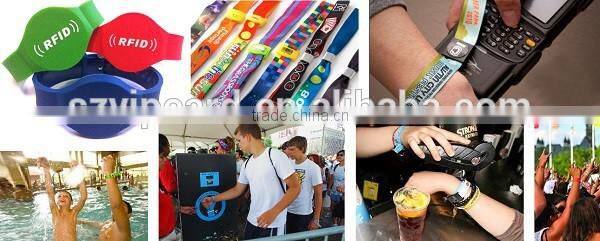 13.56Mhz access RFID Silicone wristband with Dia 55mm 65mm 74mm