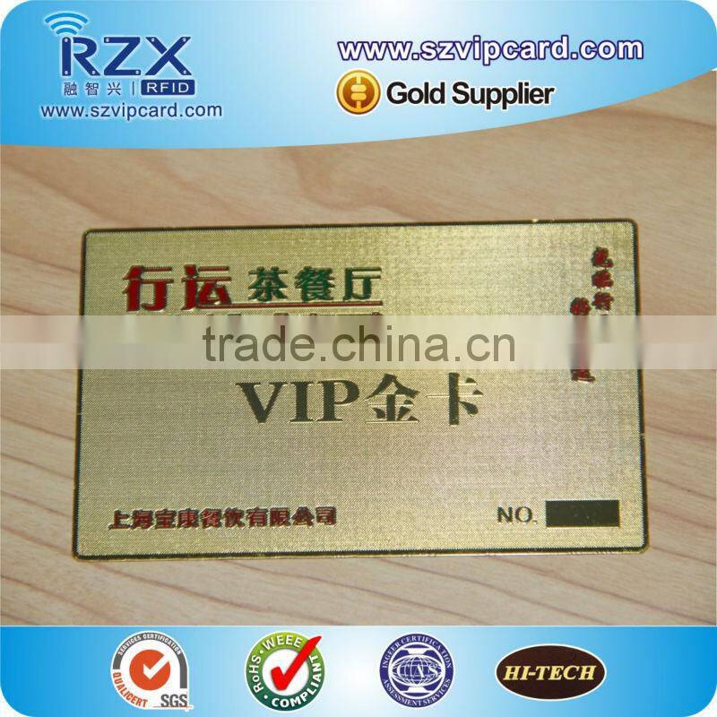 High quality metallic business card with customer design