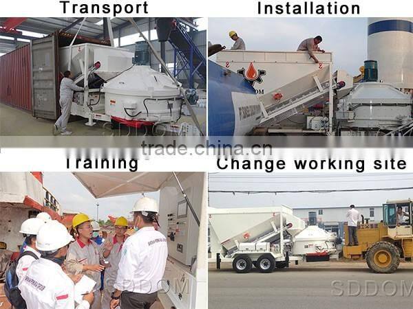 supporting leg type mobile concrete batching plant with siemens control system