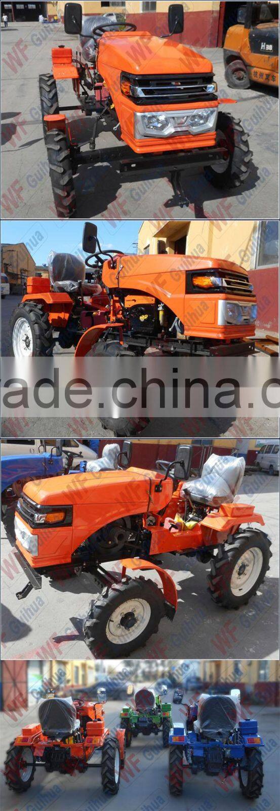 15 hp Orange color diesel engine electric farm mini tractor
