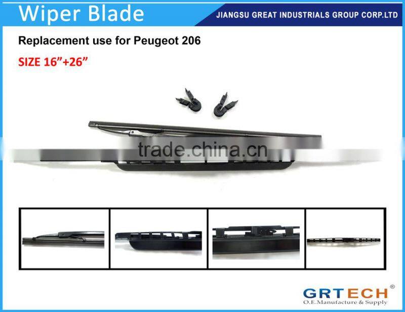 26''+16'' soft wiper blade for Peugeot 206