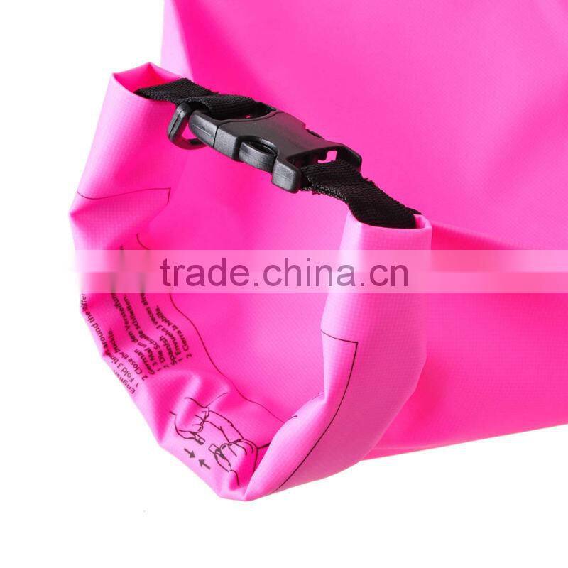 Pink Back strap dry bag waterproof sports bag folding dry bag