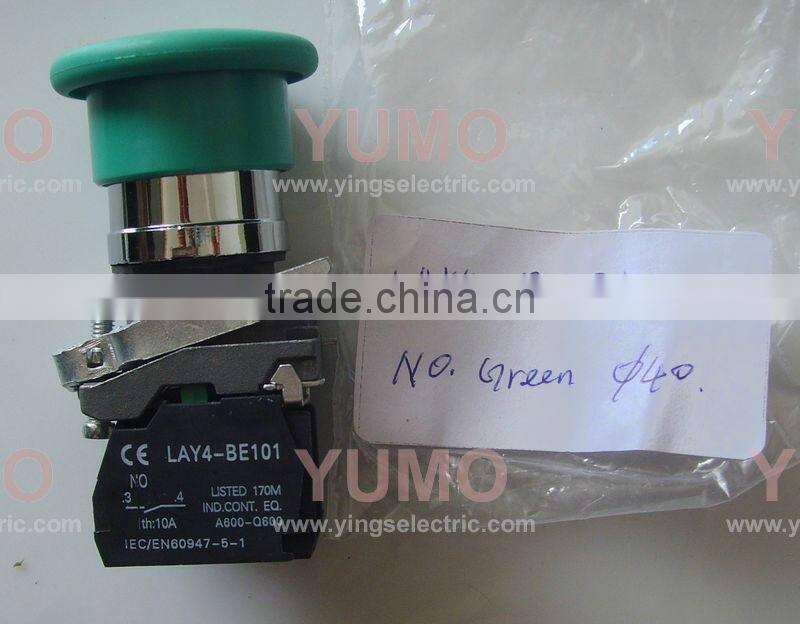 LAY4-BC31 Green mushroom head 40mm diamter push button switch