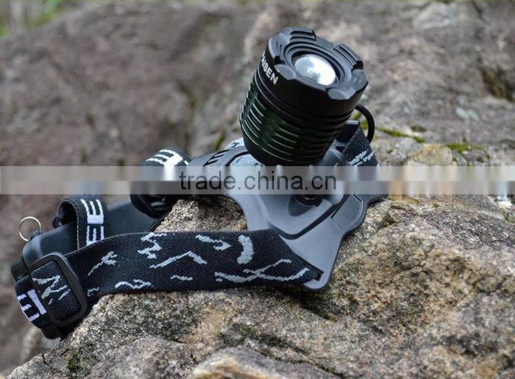 China factory selling led headlamp 2x18650 rechargeable li-ion batteries ultrabright XML-T6 LED headlamp