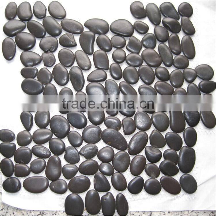 Natural Black River Pebbles Stone Mosaic Paver