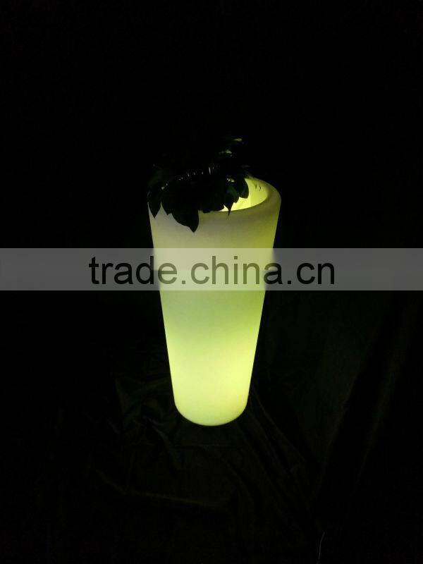 Manufacturer PE LED round flower pot/PE led bucket with remote control 16 mix changeable colors Up38*Dn26*H40CM