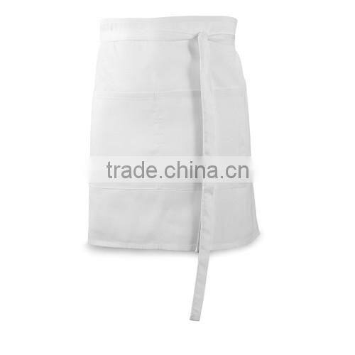 half-length kitchen apron with front pocket
