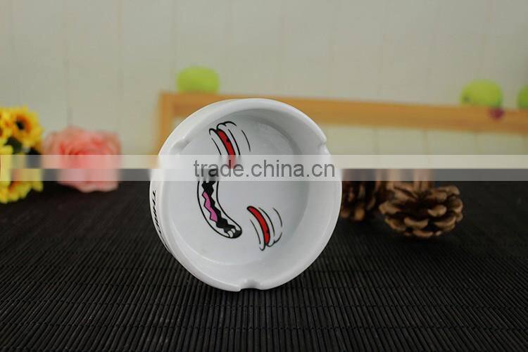 New ideas novelty ceramic ash tray ashtray with decal printing