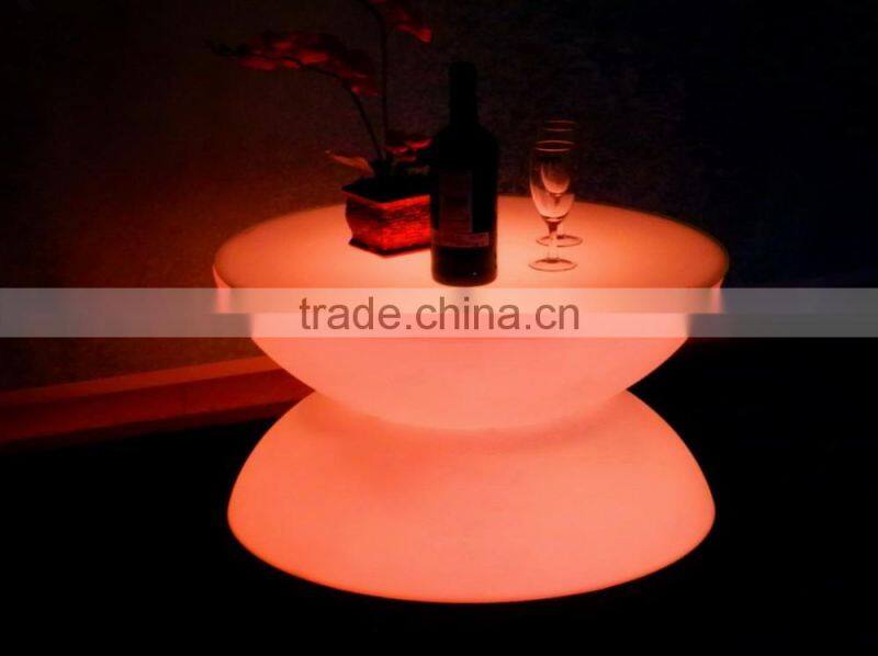 Unique shape 2 half round remote control led light bar coffee table