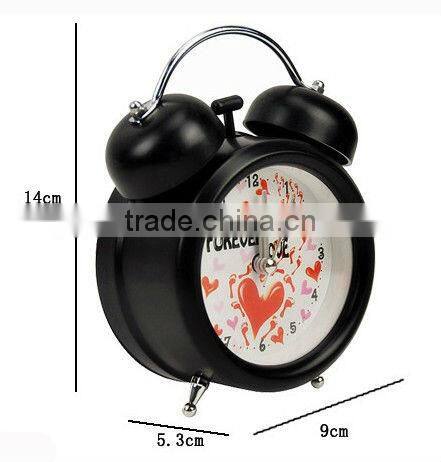 small lazy Twin Bell Alarm Clock -Black non-mainstream