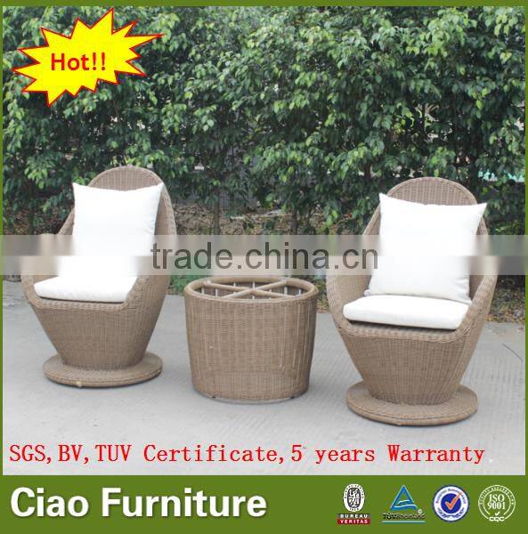 Garden furniture bistro coffee set rattan table and chair for sale