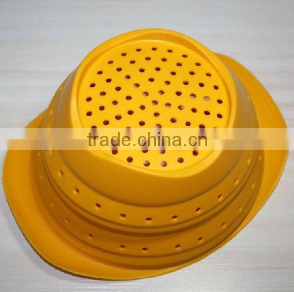 popular fruit vegetable colander/foldable silicone colander