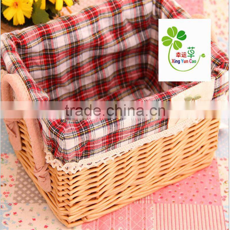 dark brown cosmetic wicker basket
