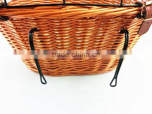 Handicraft woven wicker bike front basket