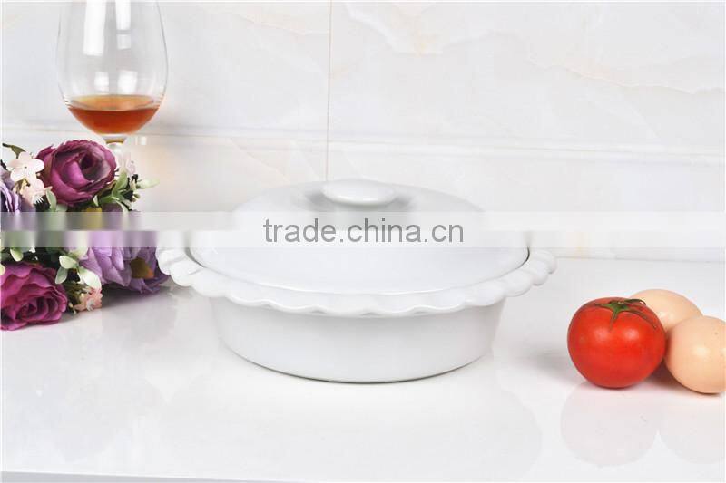 10" ceramic white porcelain round bakeware