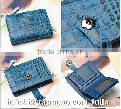 Sexy clip/sexy fashion crocodile leather purse/leather women wallet